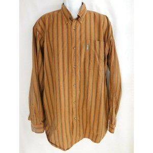 Columbia Mens 2XL Sportswear Plaid Orange / Brown Long Sleeve Button Up XXL
